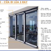 VRE180 | Cửa đi mở lùa 3 ray Viralwindow